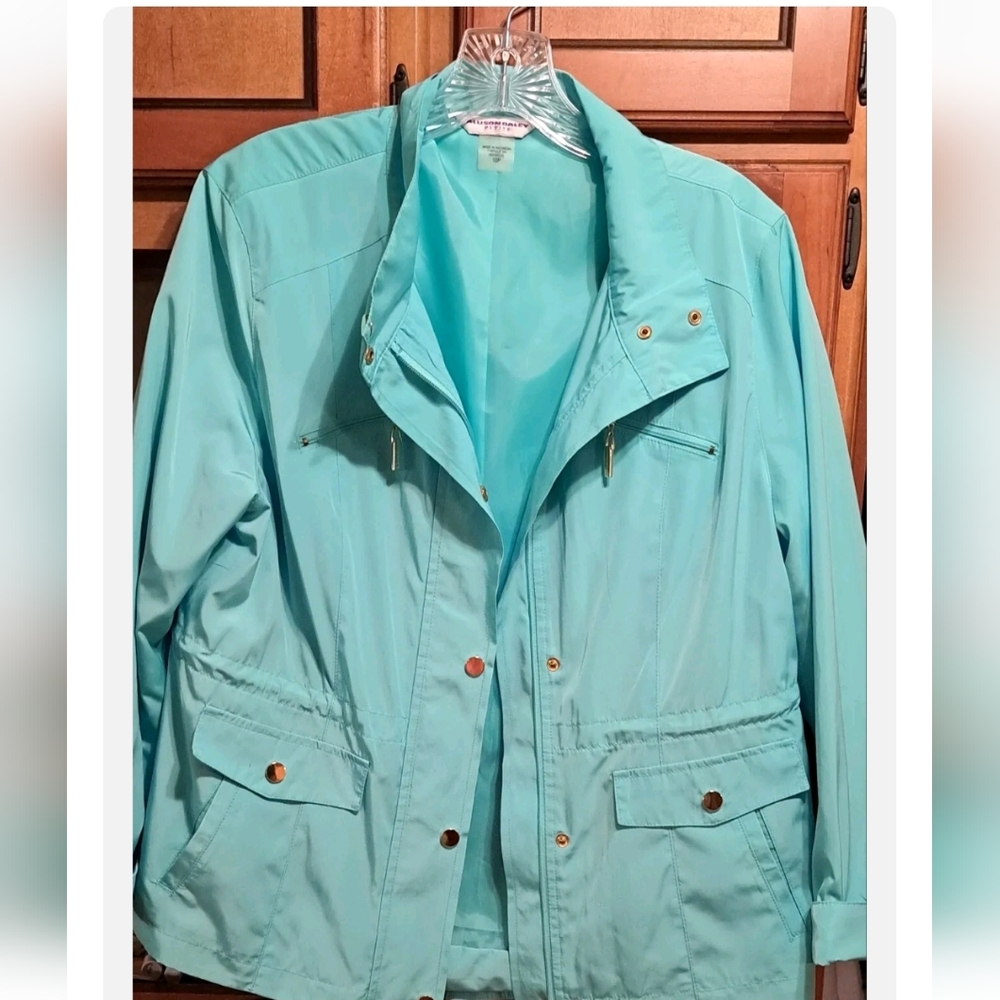 Allison Daley Robin Egg Blue/Teal Rain/Wind  Jacket. 10P Great Condition